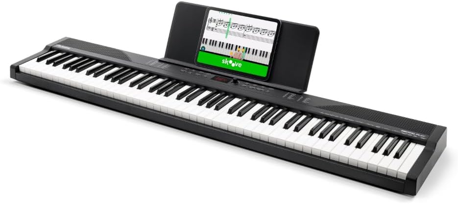 Digitalpiano 88 Tasten RECITALPLAY mit 480 Sounds USB MIDI Ständer Pedal Kopfhörer und Tasche