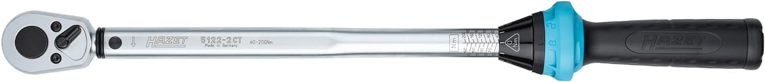 Drehmomentschlüssel 5122-2CT 1/2 Zoll Vierkant 12,5 mm 40-200 Nm ±4 % Umschaltknarre mit Kalibrierschein 519 mm