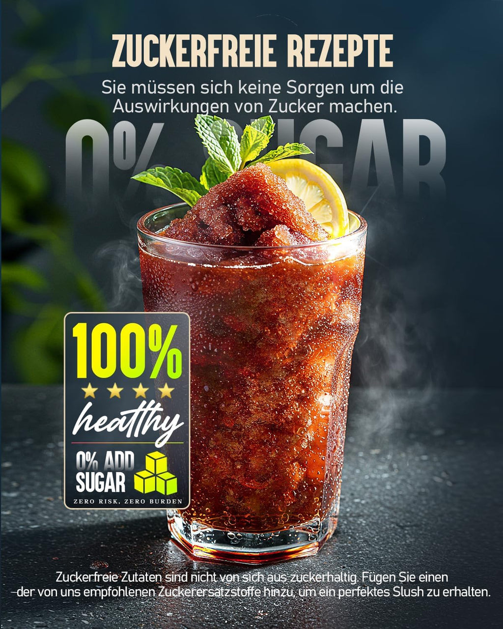 Slush Maschine für Slushies Milchshakes Frappés und gefrorene Cocktails S2.2 2,6L Automatisch mit Selbstreinigung und 5 Modi Grau