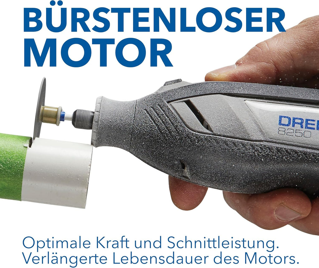 Akku Multifunktionswerkzeug 8250 12V Bürstenlos 5000-30000 U/min mit 65 Zubehörteilen 5 Aufsätzen 2 Akkus und Ladegerät