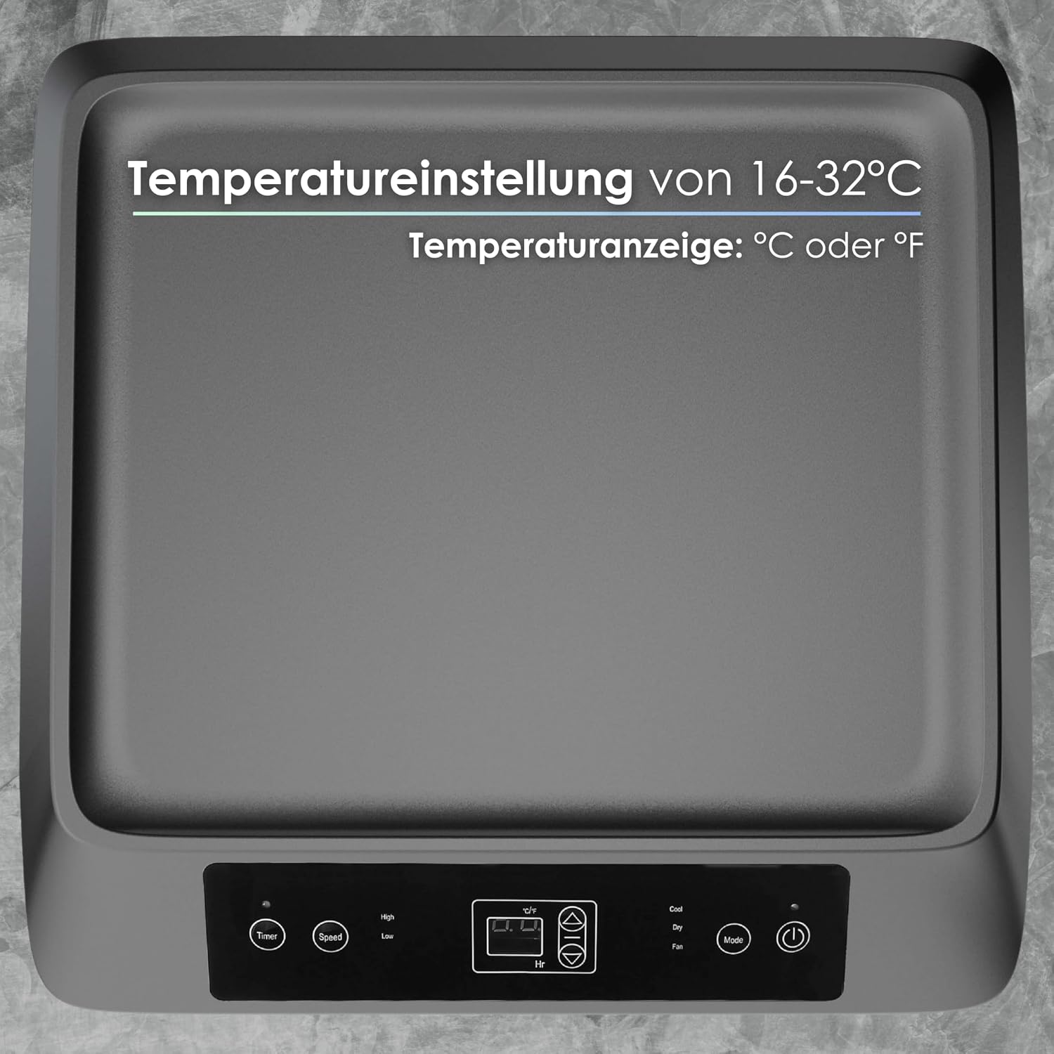 Mobile Klimaanlage 9000 BTU WLAN 3-in-1 mit Entfeuchter und Ventilator für Räume bis 35 m² inkl. Abluftschlauch Fensterkit Fernbedienung