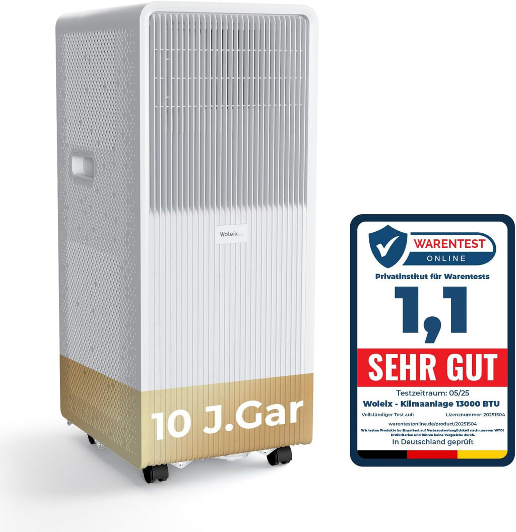 Klimaanlage mobil 13200 BTU A027C-14C 58 dB Timer Abluftschlauch 230V Fensterkit 42x36x88cm Entfeuchtung