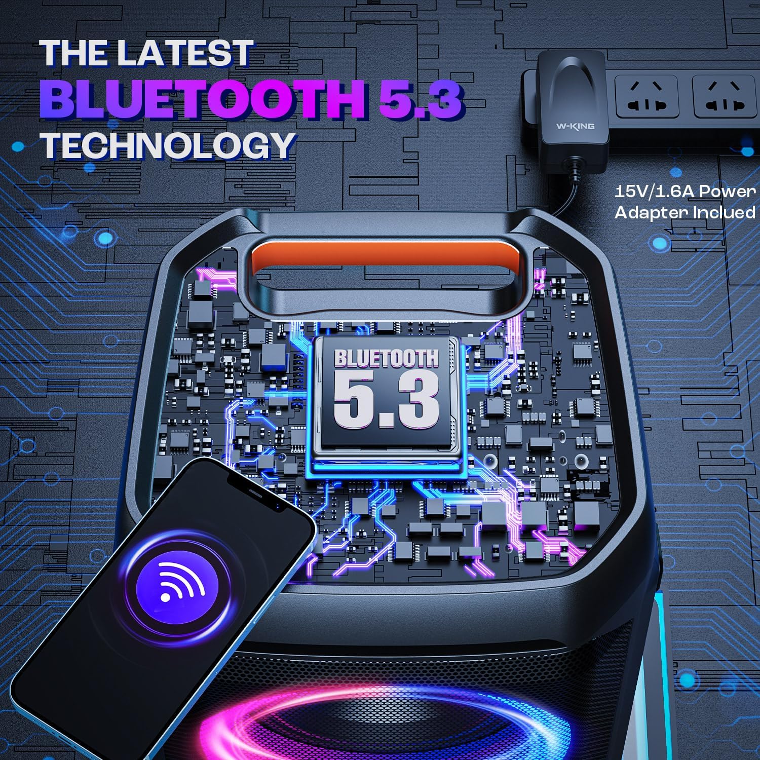 Bluetooth Lautsprecher 240W Max T11 IPX6 115dB Subwoofer RGB Licht Mikrofon Gitarren Eingang für Party