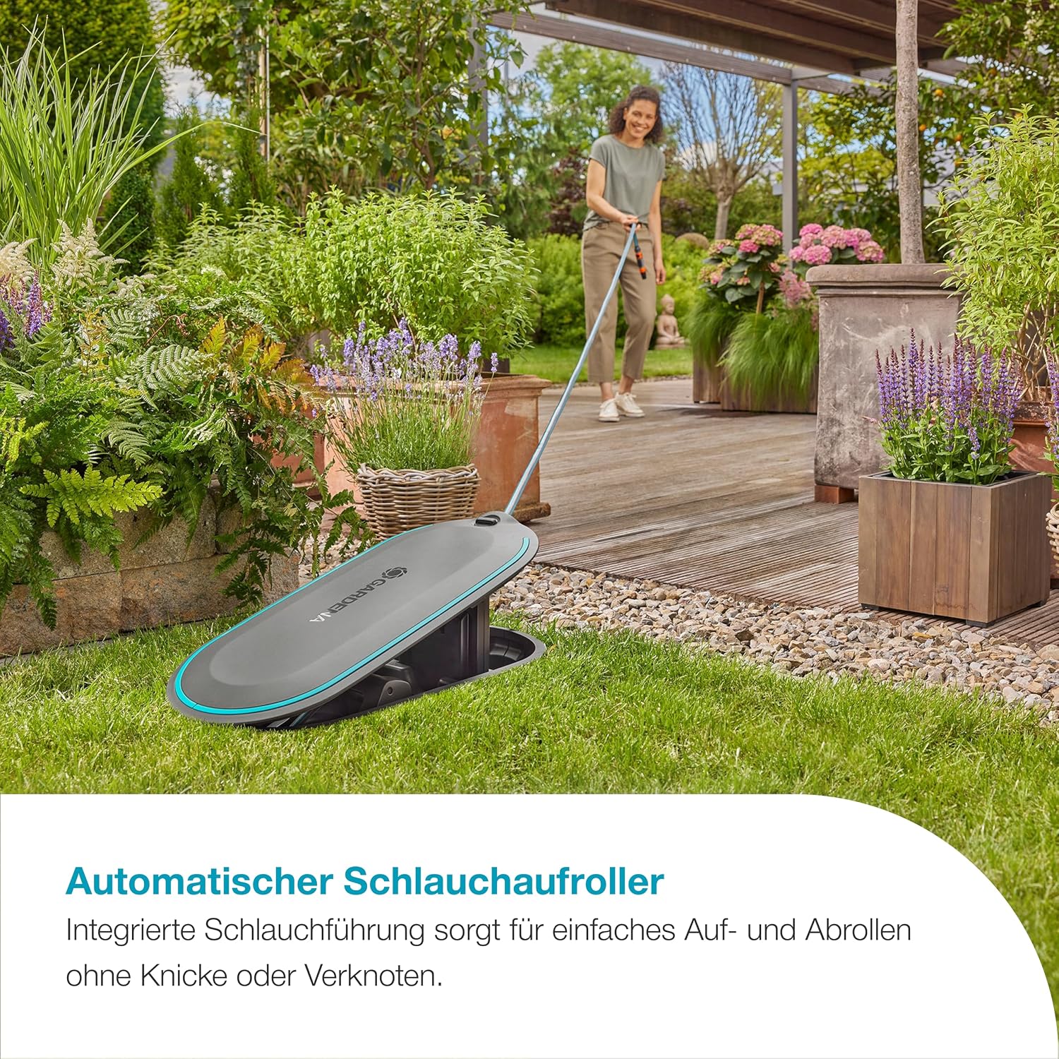 Schlauchbox RollUp M 20 m automatische Aufrollfunktion unterirdische Installation 18650-20 wetterfest 11 mm Schlauch