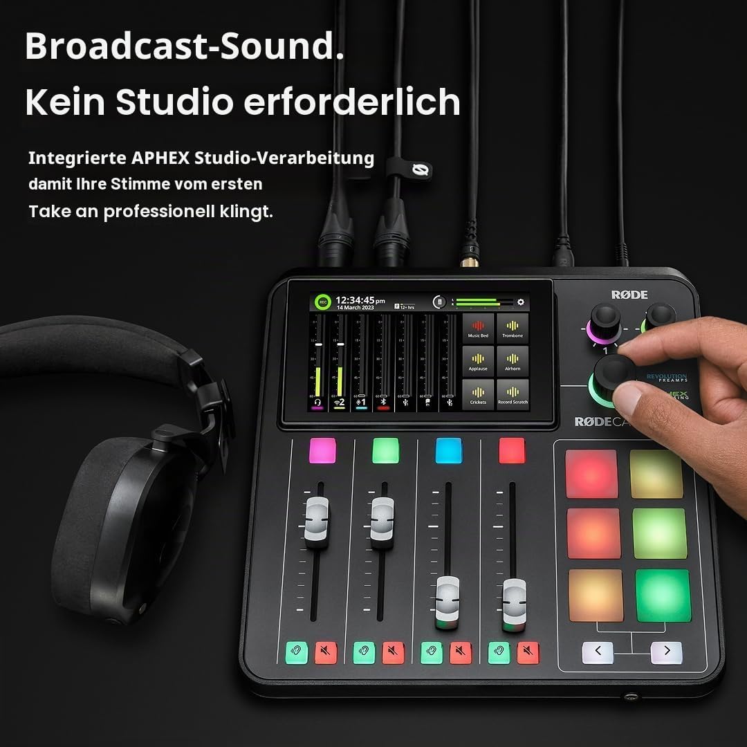 Audio Produktionssystem RØDECaster Duo RC Duo 4-Kanal Mixer mit USB-C Bluetooth Wi-Fi Dual USB und Touchscreen
