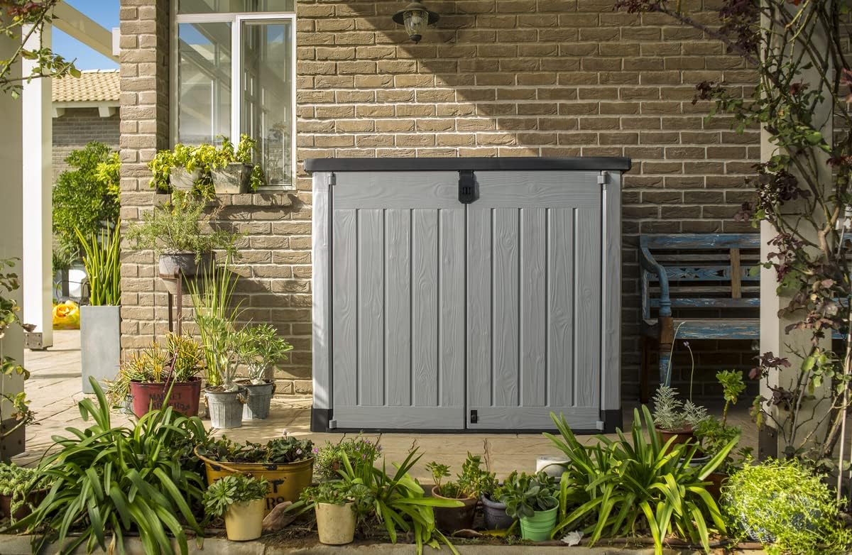 Mülltonnenbox Store It Out Pro 1200L 145.5x82x123cm wetterfest abschließbar Polypropylen für 2x 240L Mülltonnen
