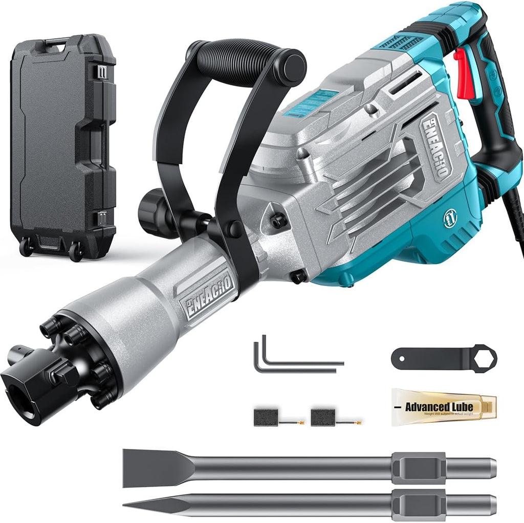 Abbruchhammer SDS-Hex 1700 W 65 J Z1G-DS-107HC Beton Stemmhammer mit Meißel Set und Transportkoffer