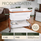 Baby Beistellbett 3in1 KUNU-Bett-02 höhenverstellbar 93x58 cm mit Rollen Stubenwagen Reisebett mit Matratze und Tasche