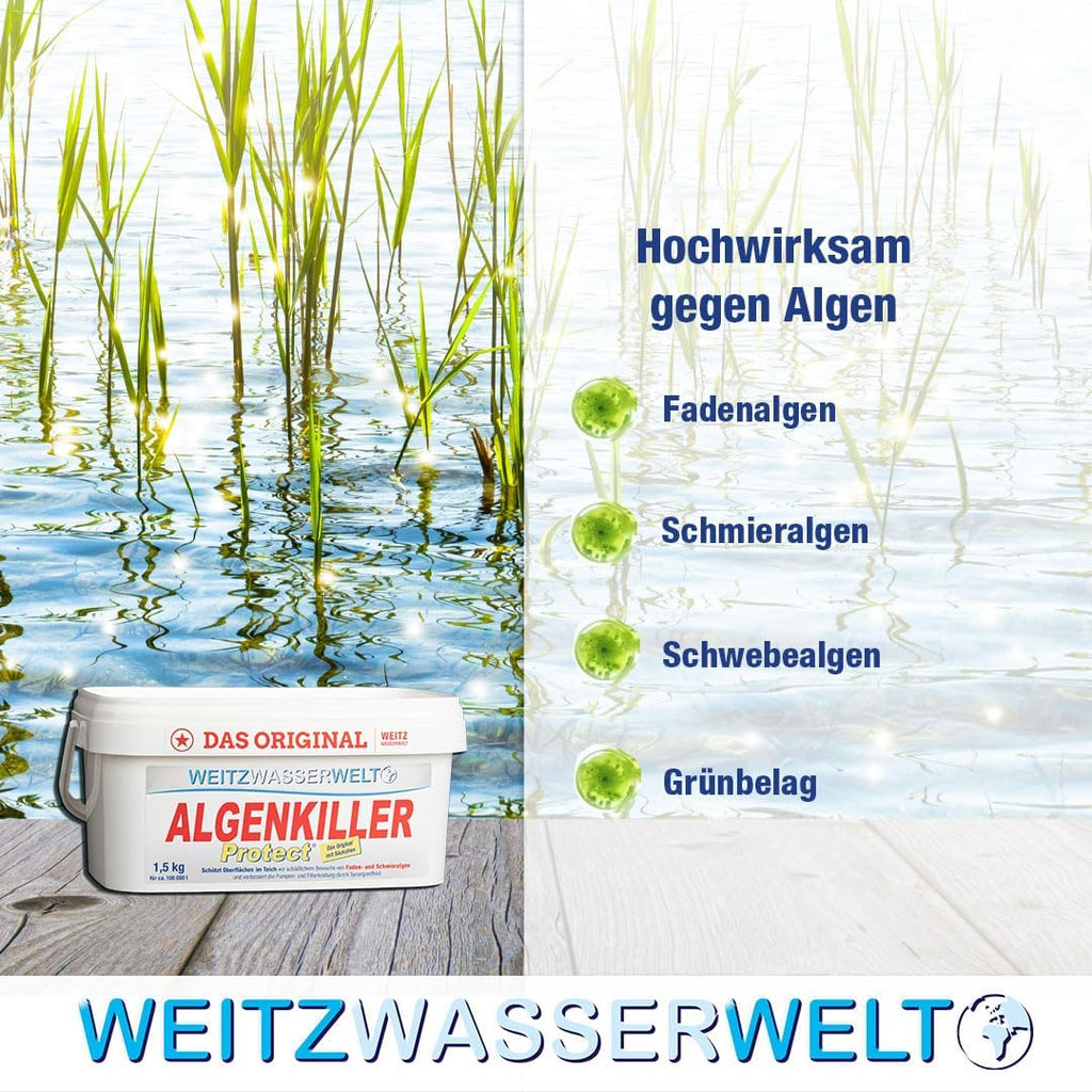 Teichpflege Granulat 1,5 kg für bis zu 100000 Liter gegen Algen und Biofilm Oberflächenschutz körnig