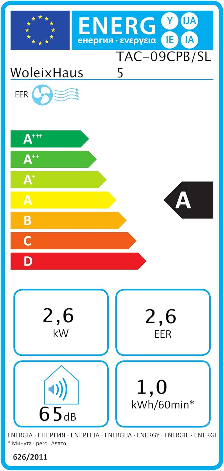 Mobile Klimaanlage mit Abluftschlauch 55 dB 5-in-1 Kühl und Entfeuchtungsfunktion inklusive Fensterabdichtung