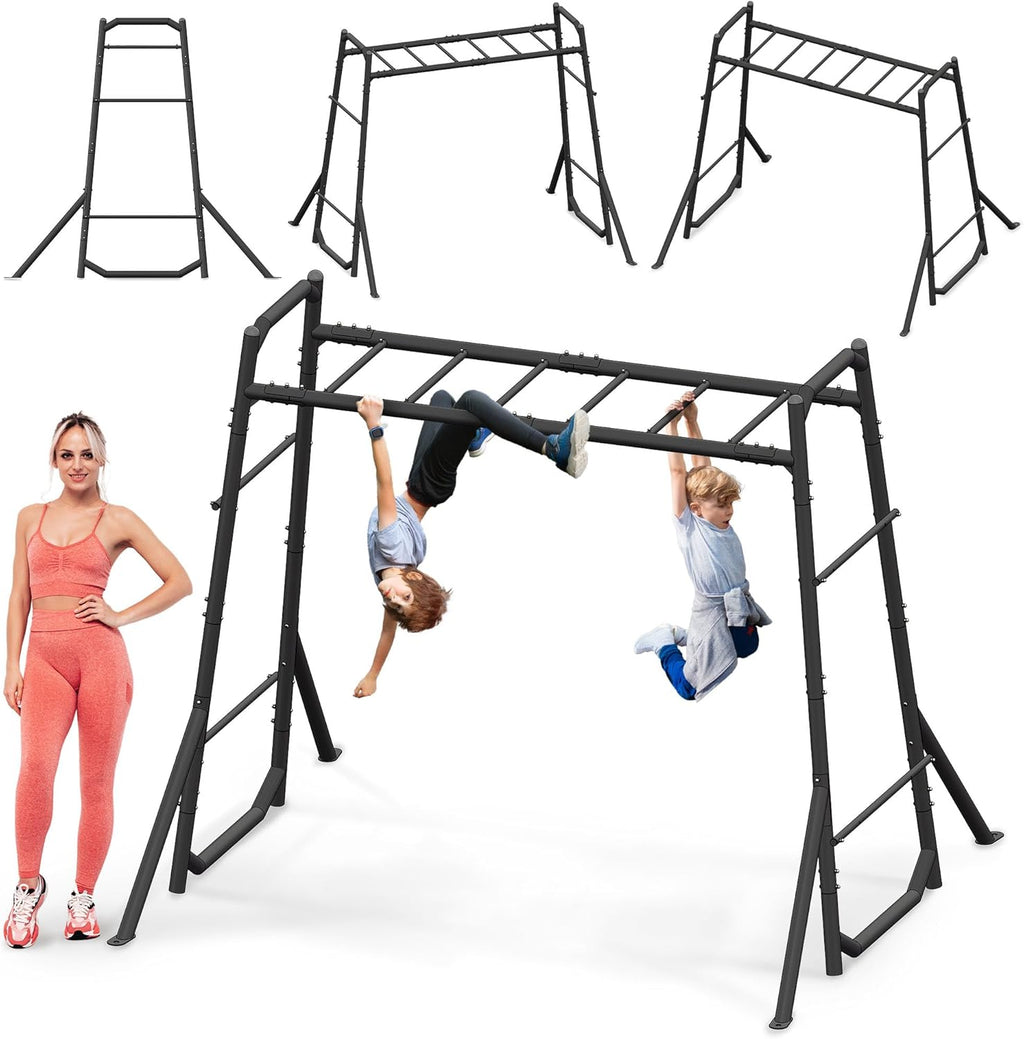 Garten Klettergerüst Metall Kletterleiter mit Bodenverankerung 265 x 112 x 222 cm belastbar bis 200 kg pulverbeschichtet Outdoor Training
