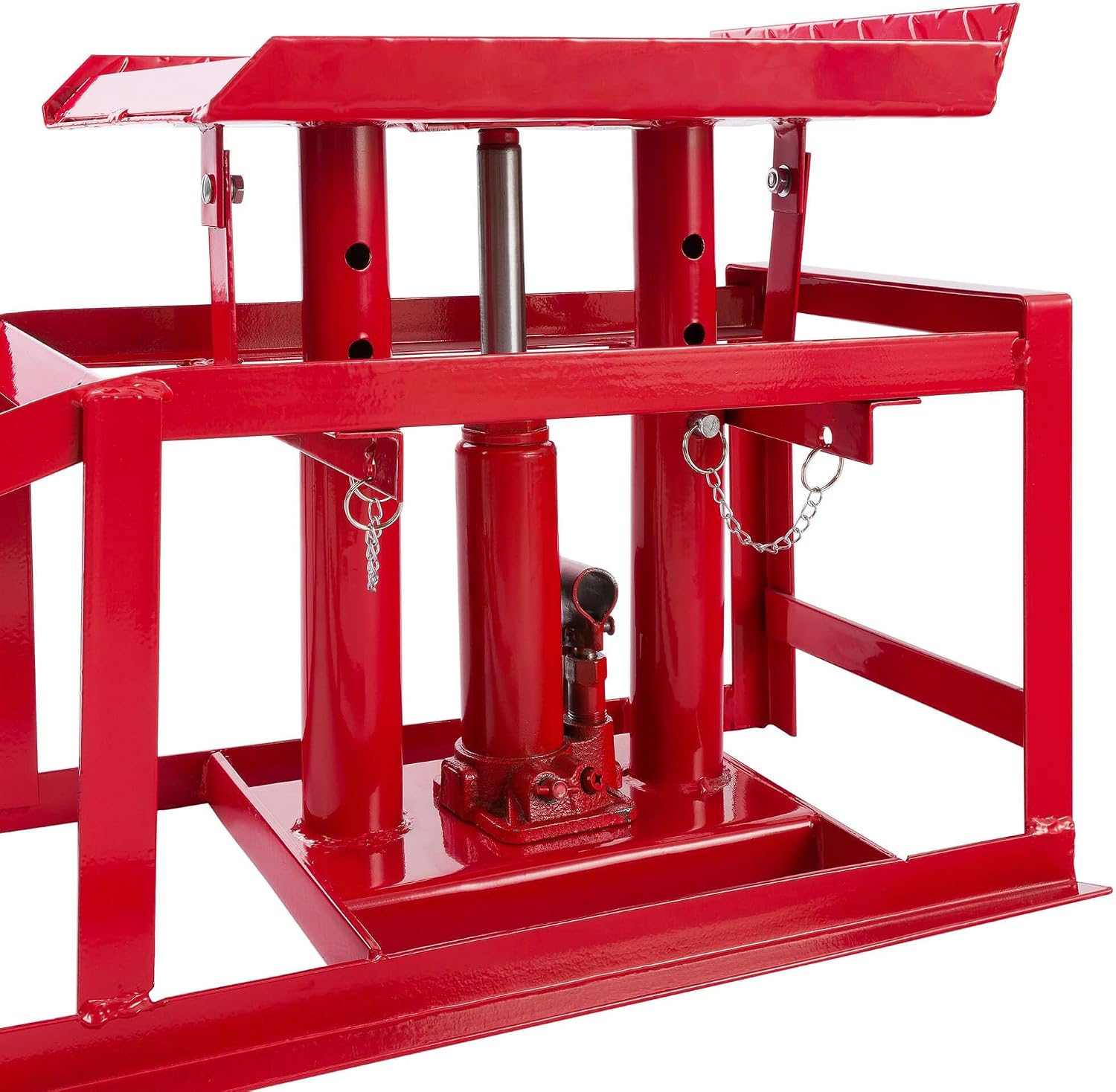 Hydraulische Auffahrrampe mit Wagenheber Hebeplattform 2 t Tragfähigkeit höhenverstellbar für PKW und Kleintransporter