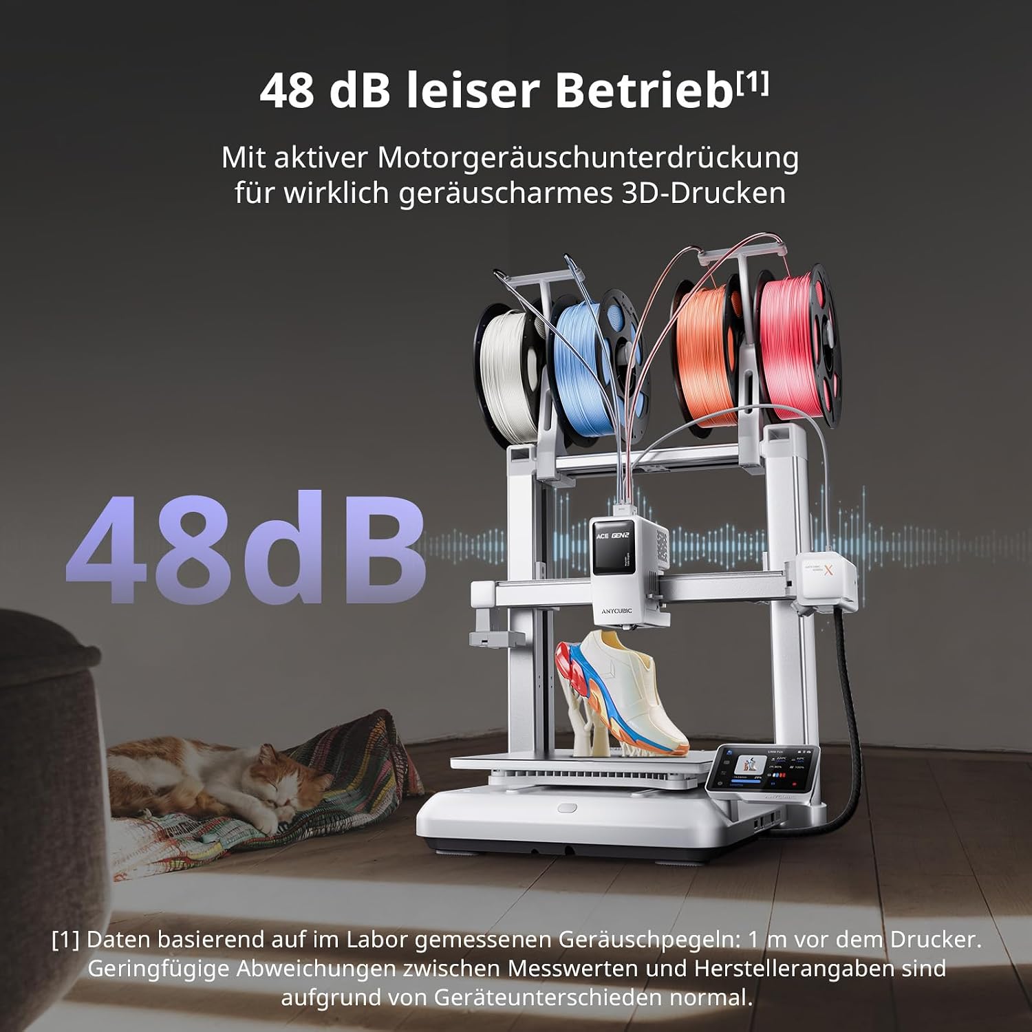 3D Drucker Kobra X Multi Color 600 mm/s FDM Drucker mit 4 Farben Fernsteuerung und adaptiver Extrusion