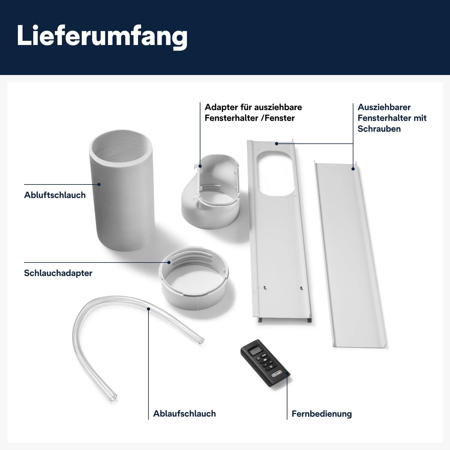 Mobile Klimaanlage PAC EM82 2,4 kW 9400 BTU mit Entfeuchter 24 h Timer 63 dB und Abluftschlauch