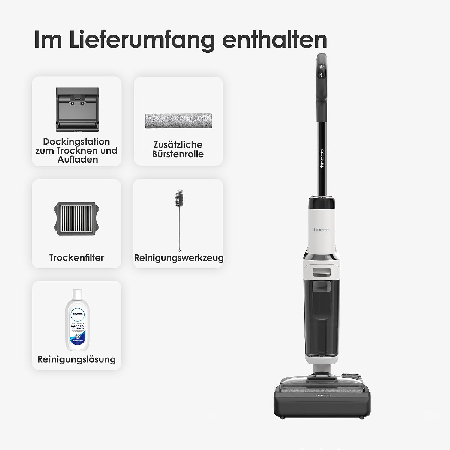 Nass Trockensauger Floor One Stretch S6 180° Flachdesign 13 cm Höhe Selbstreinigung 85°C 40 Minuten Laufzeit Hartböden