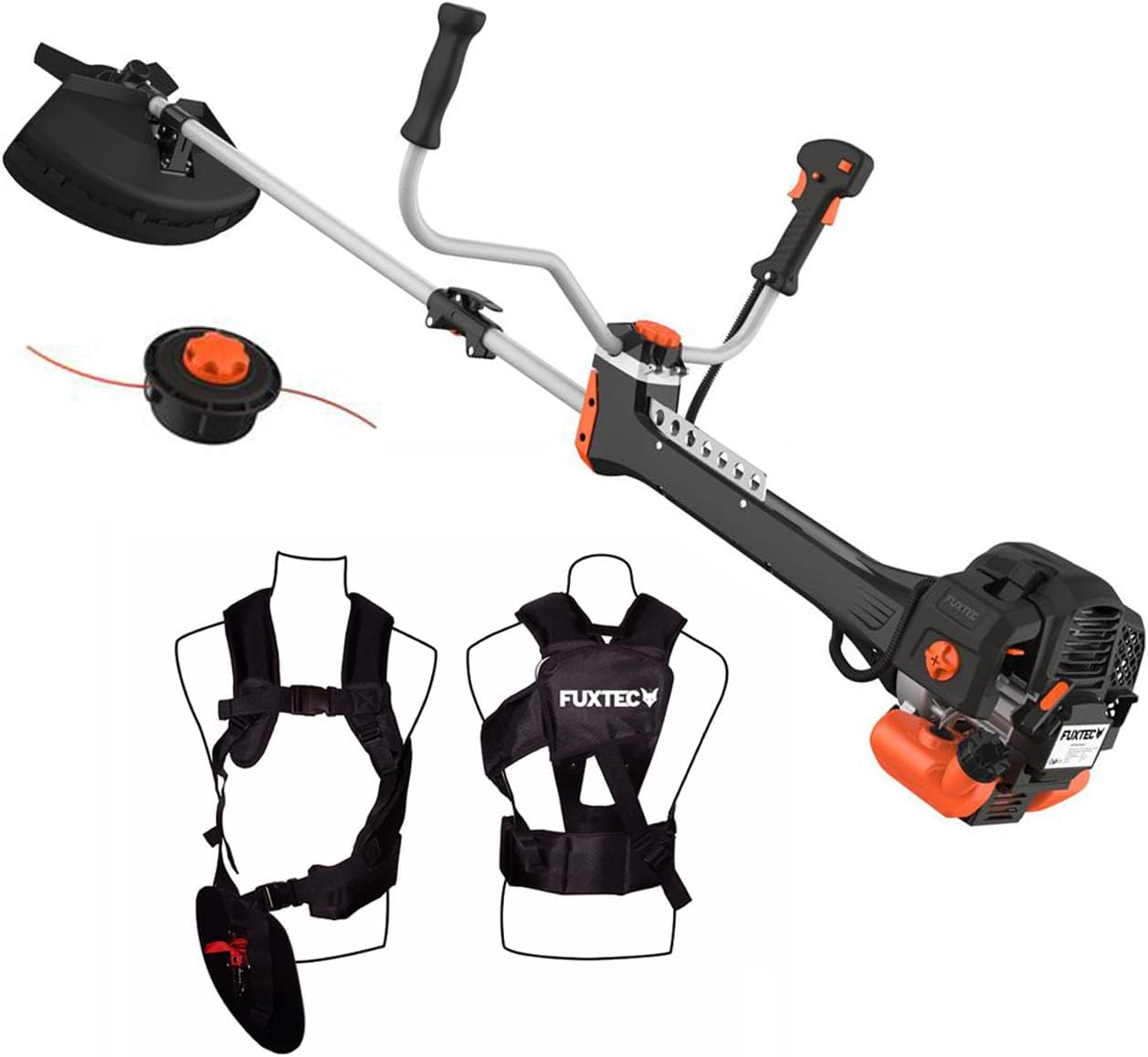Benzin Motorsense 52 cm³ 3 PS 2-Takt mit Fadenmesser 30 cm Schnittbreite und Startsystem