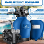 Pool Sandfilteranlage 10200 l/h 400 W mit 7-Wege-Ventil Filterbällen und Wettercover für Pools bis 60000 L