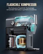 Slush Maschine für Slushies Milchshakes Frappés und gefrorene Cocktails S2.2 2,6L Automatisch mit Selbstreinigung und 5 Modi Grau