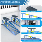 Hydraulische Auffahrrampe 2 Stück 5 t höhenverstellbar 24,9–38,1 cm aus Stahl