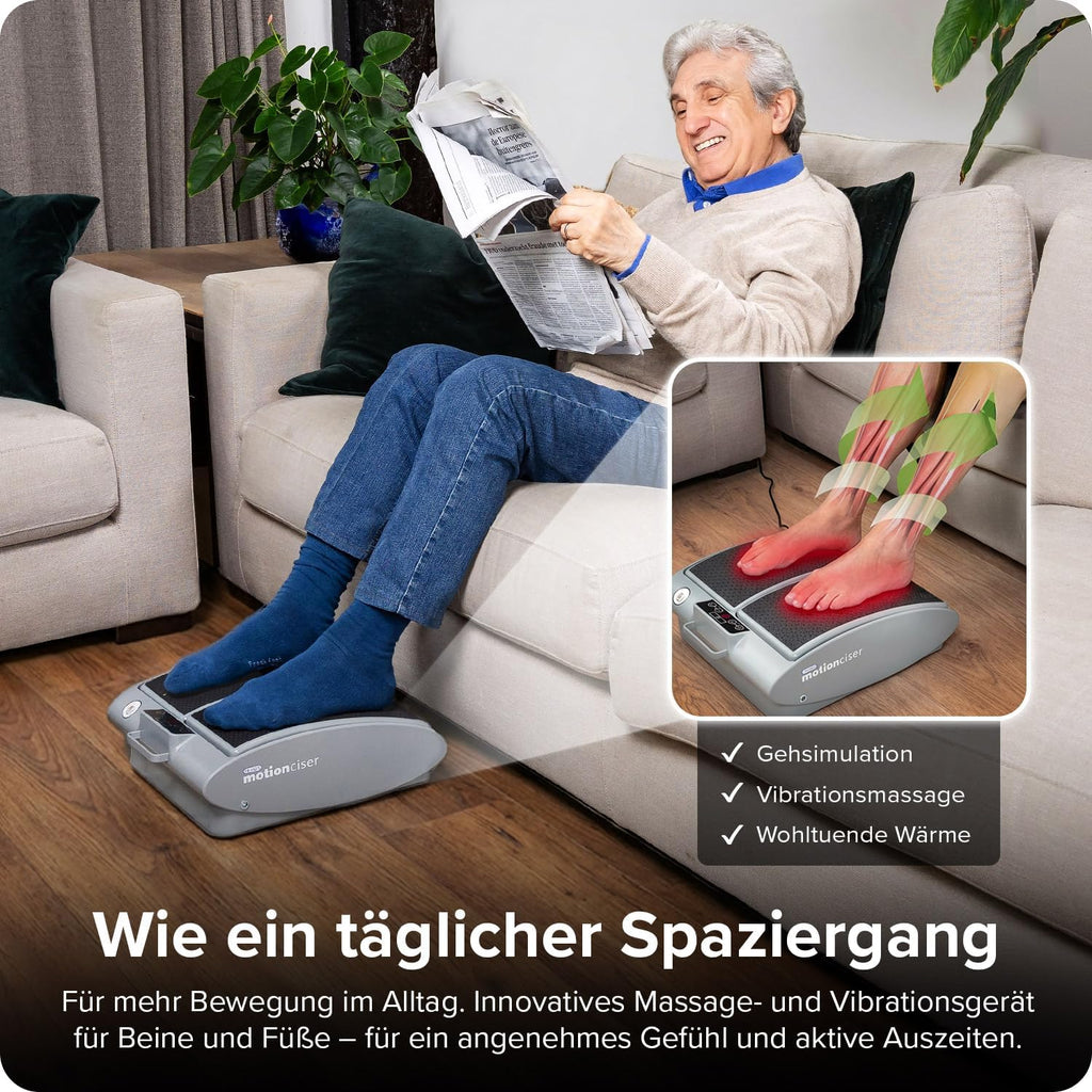 Elektrisches Fußmassagegerät mit Gehsimulation 10 Vibrationsstufen Infrarot-Wärme 30–50 °C inkl Trainingsbänder