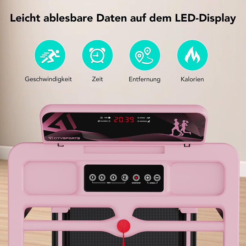Elektrisches Laufband klappbar CS-WP9 12 km/h 1400 W Walking Pad 110 kg LED Anzeige App Steuerung