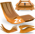 Sonnenliege klappbar Akazienholz 195x60 cm wetterfest 160 kg belastbar ergonomisch Gartenliege Relaxliege 2 Stück