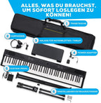 Digitalpiano 88 Tasten RECITALPLAY mit 480 Sounds USB MIDI Ständer Pedal Kopfhörer und Tasche