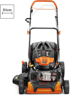 Benzin Rasenmäher FX-RM5196 196cc 4-Takt 51cm Schnittbreite 4in1 Mulchen Seitenauswurf 60L Fangkorb Radantrieb