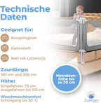 Rausfallschutz Bettgitter Set PS_1313 für Boxspringbett und Familienbett 180x200 cm 3 Bettgitter mit Zwischenraumschutz