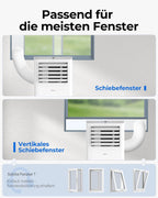 Mobile Klimaanlage mit Abluftschlauch 55 dB 5-in-1 Kühl und Entfeuchtungsfunktion inklusive Fensterabdichtung