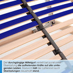 Lattenrost Vario Sleep Best 42 140x200 cm 7 Zonen Kopfteil verstellbar 42 Federleisten Härteregulierung Mittelgurt aus Buche