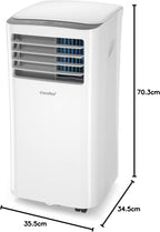 Mobiles Klimagerät 9000 BTU MPPH-09CRN7 3 in 1 Kühlung Entfeuchtung Ventilation 31 qm Raum 63 dB Abluftschlauch