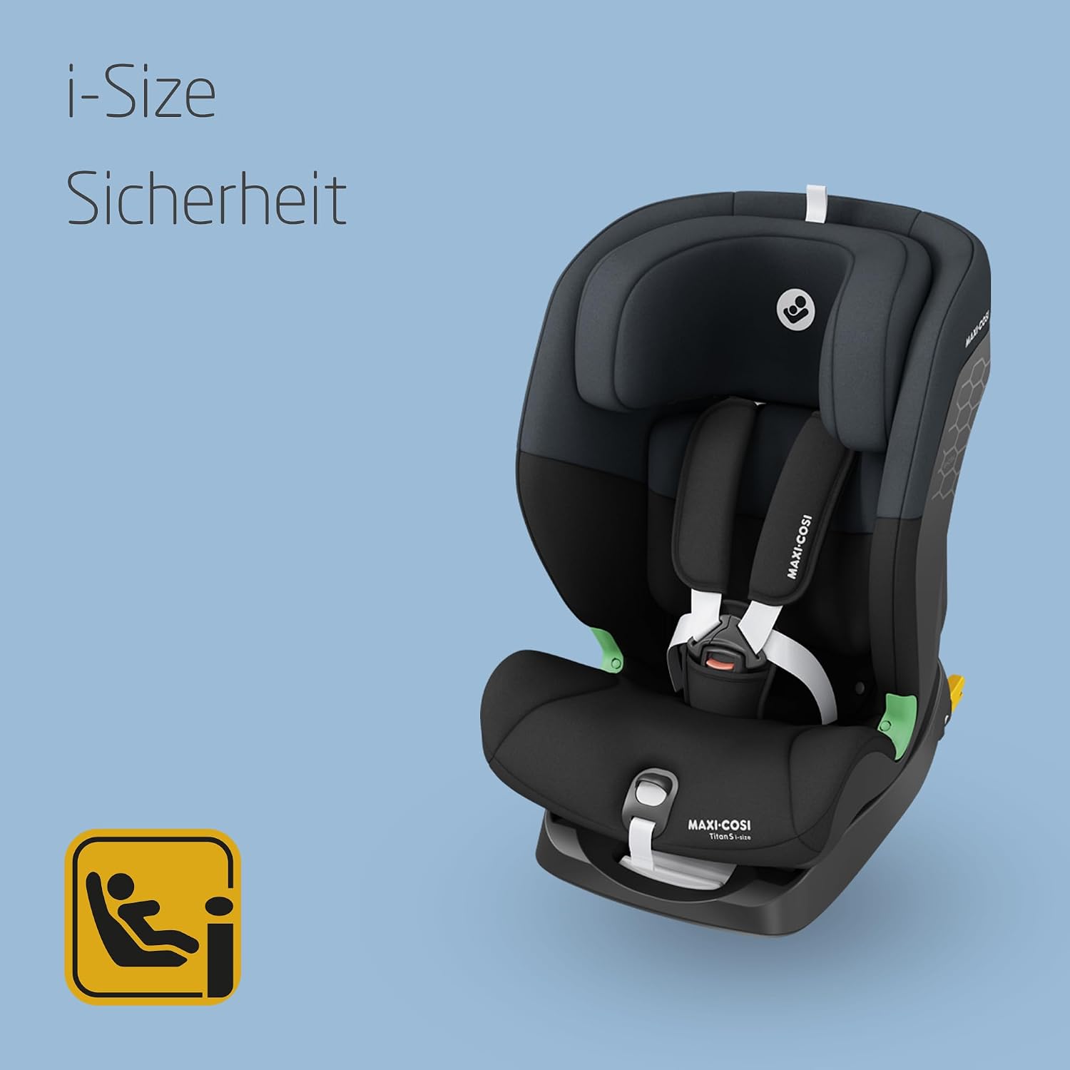 Kindersitz i-Size Titan S ISOFIX Gruppe 1/2/3 76–150 cm 15 Monate bis 12 Jahre 5 Sitzpositionen 5-Punkt-Gurt