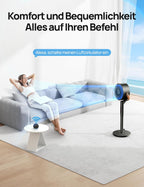 Standventilator PolyFan 513S oszillierend 25 dB 120°+105° Oszillation Fernbedienung 8 Geschwindigkeiten 6 Modi 1650 m³/h Luftleistung