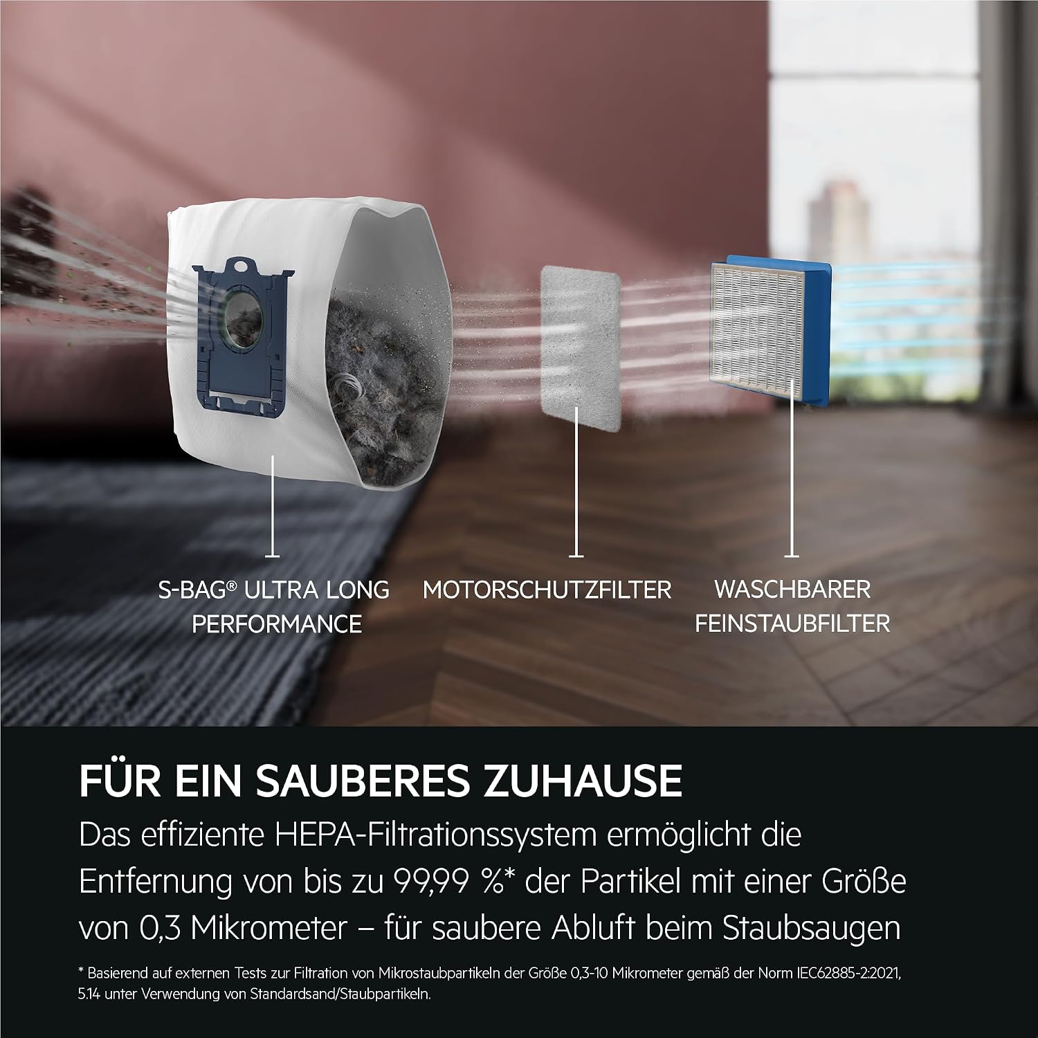 Staubsauger mit Beutel Animal 8000 AB81A2DG 5L HEPA-Filter Auto-Modus 12m Aktionsradius Tierhaardüse LED-Bodendüse