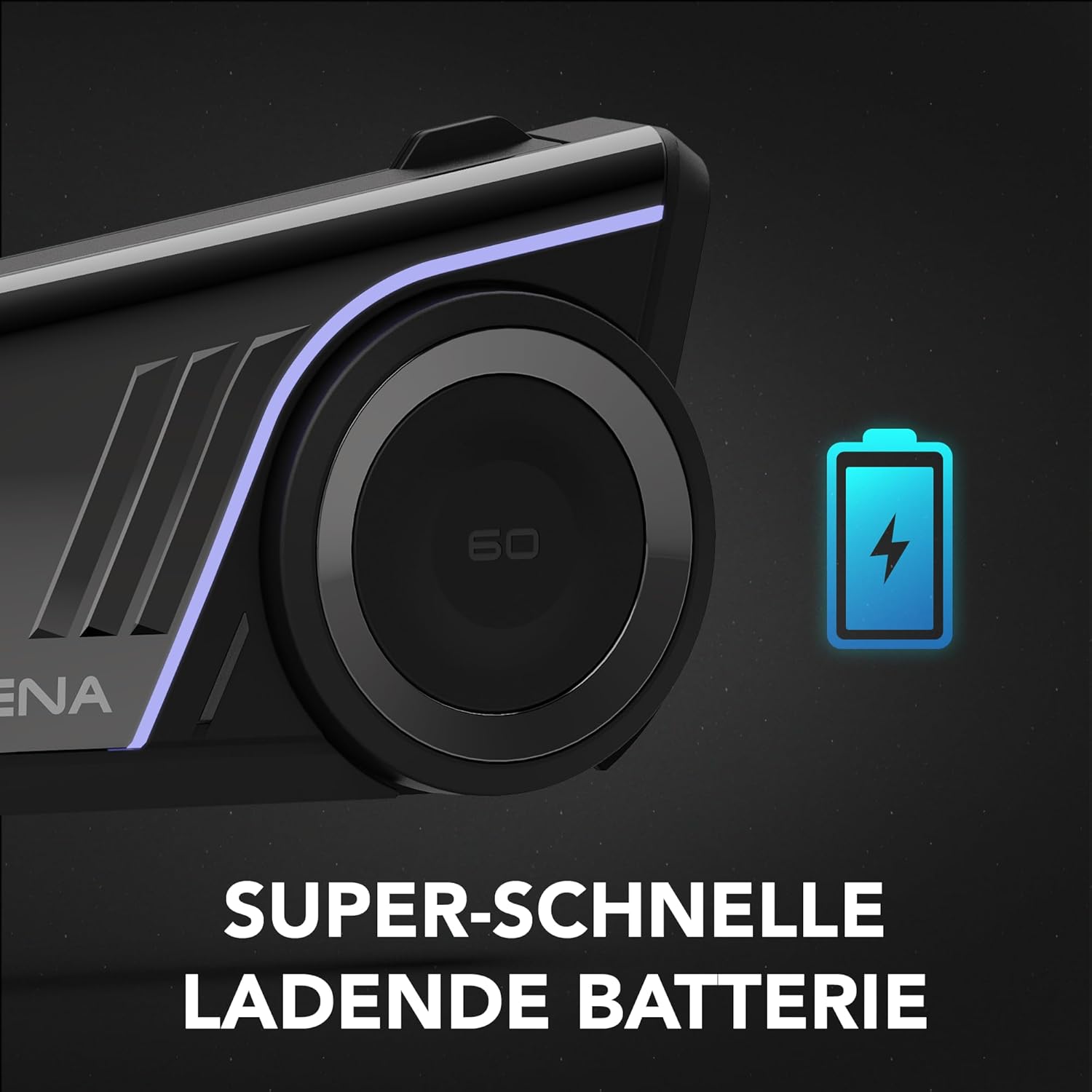 Motorrad Kommunikationssystem 60S mit Mesh 3.0 Bluetooth Intercom IPX7 24 Std Akku und 2 km Reichweite