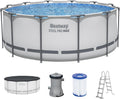 Aufstellpool Steel Pro MAX rund 366 x 122 cm 10250 Liter mit Filterpumpe Sicherheitsleiter und Abdeckplane Modell 56420