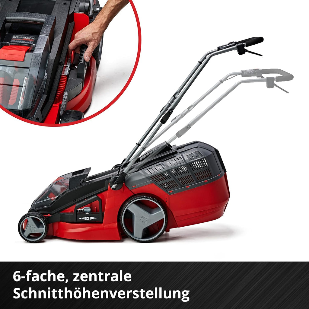 Akku Rasenmäher GE-CM 43 Li M 43 cm 36V Brushless 600 m² 63L Fangkorb 2x Akku 2x Ladegerät Mulchfunktion