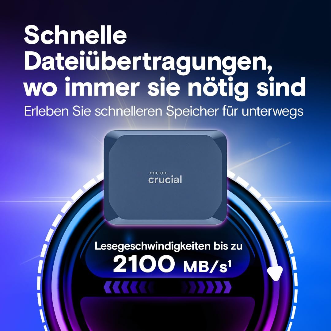 Externe SSD X10 2TB USB-C 3.2 Gen2 bis 2100MB/s IP65 wasser- und staubgeschützt für PC Mac Smartphone Spielkonsole