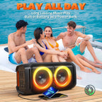 Bluetooth Lautsprecher 240W Max T11 IPX6 115dB Subwoofer RGB Licht Mikrofon Gitarren Eingang für Party