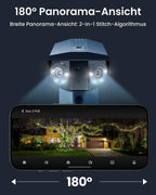 Überwachungskamera Duo 3 PoE 16MP Dual-Objektiv 180° Panorama Außenbereich Bewegungserkennung Personen Fahrzeug Tier 24/7 Aufnahme