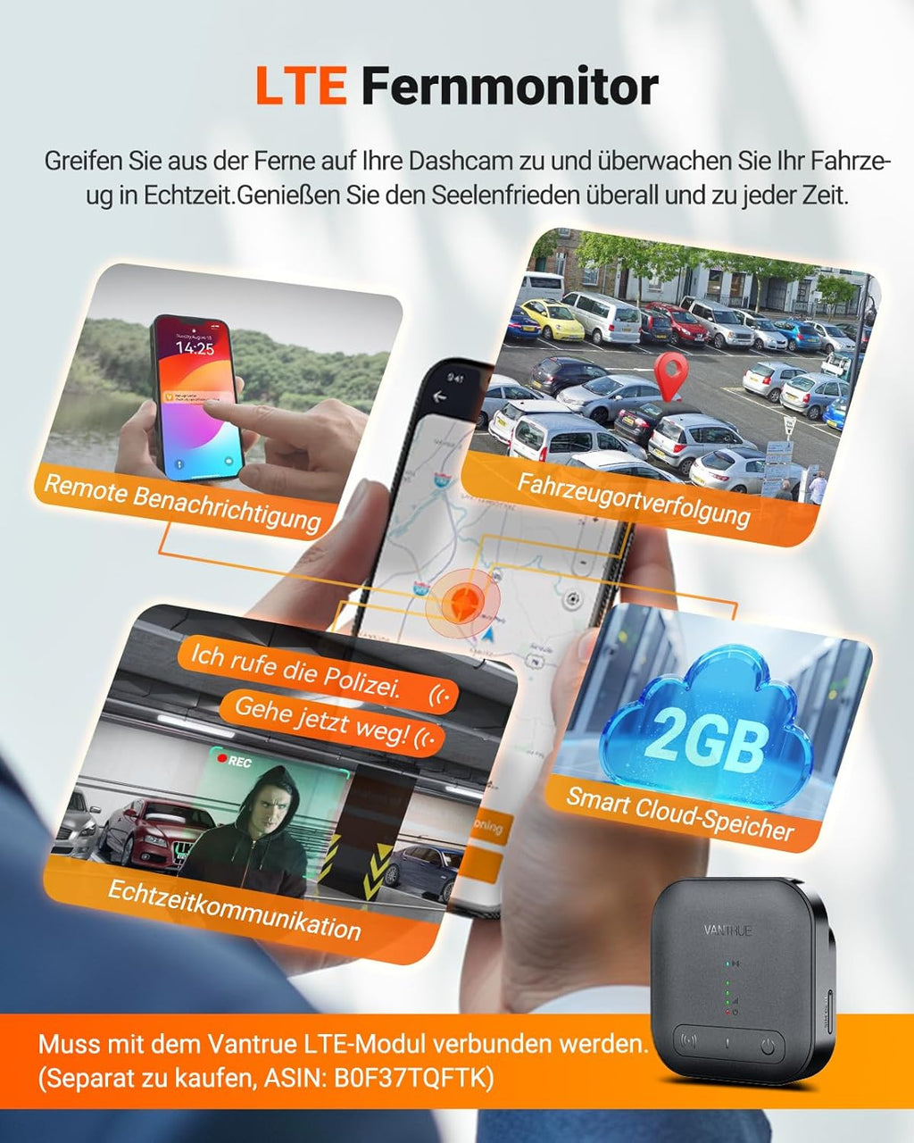 Dashcam N5S 4 Kanal 2.7K Front Innen Hinten 1440P 1080P HDR WDR 360 Grad WiFi GPS Parkmodus 1TB Support