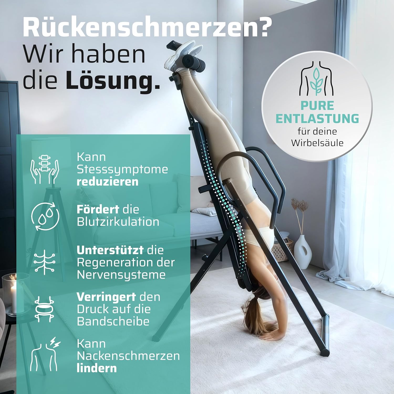 Inversionsbank klappbar SP-INV-1100-B Schwerkrafttrainer Rückenstrecker 4 Winkel bis 135 kg