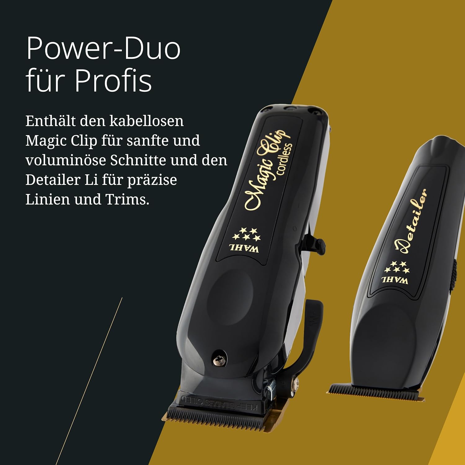Kabellose Haarschneider und Konturenschneider Combo mit Titan-Klingen und 100 Min Laufzeit