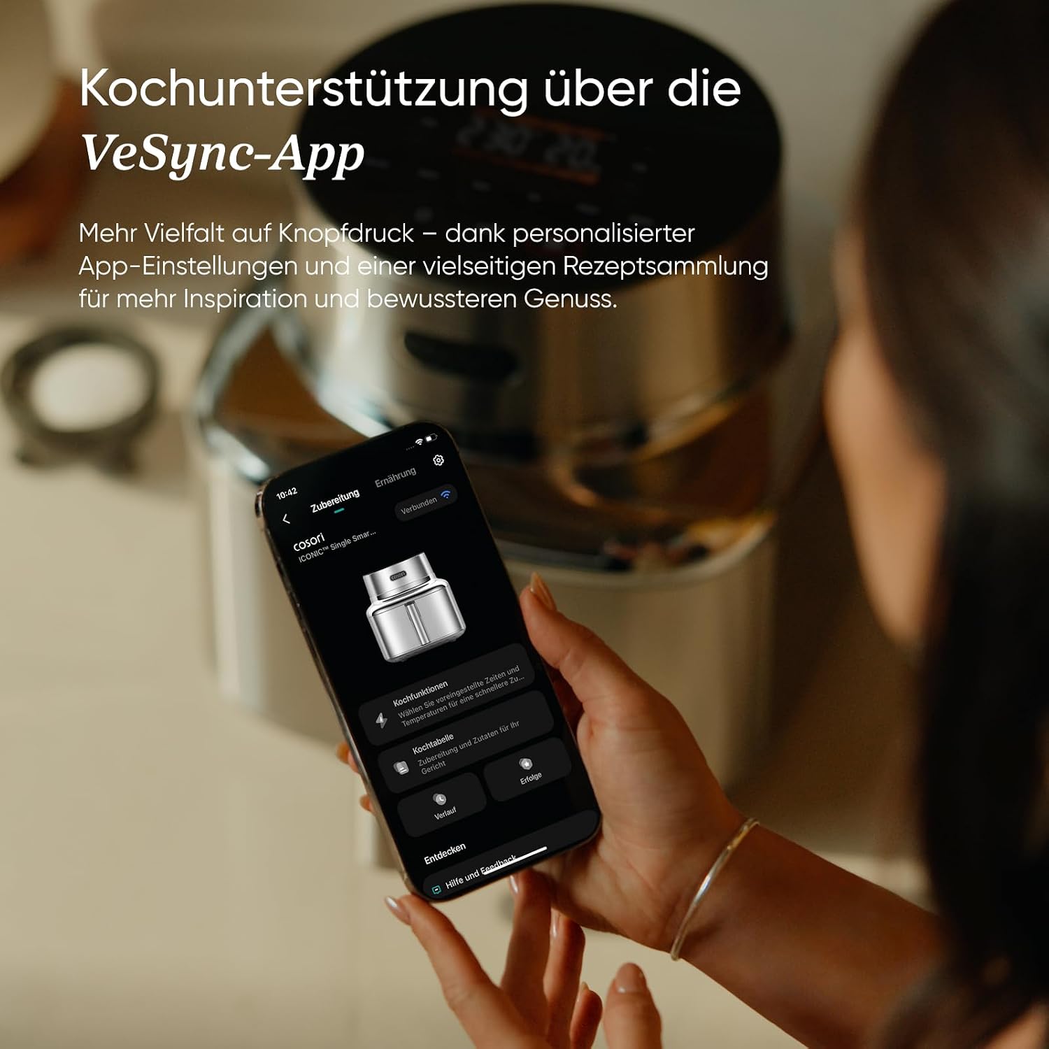 Heißluftfritteuse mit Keramikbeschichtung ICONIC SE601S 6,2L 7-in-1 1725W PFAS-freier Garraum Edelstahl