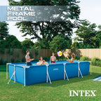 Aufstellpool rechteckig Stahlrahmen 450x220x84 cm 7127 L PVC Frame Pool Garten Rahmenpool Außen Poolset