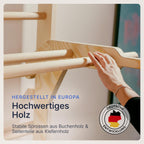 Sprossenwand mit Klimmzugstange Dip Erweiterung Holz Kletterwand Erwachsene Kinder bis 150kg