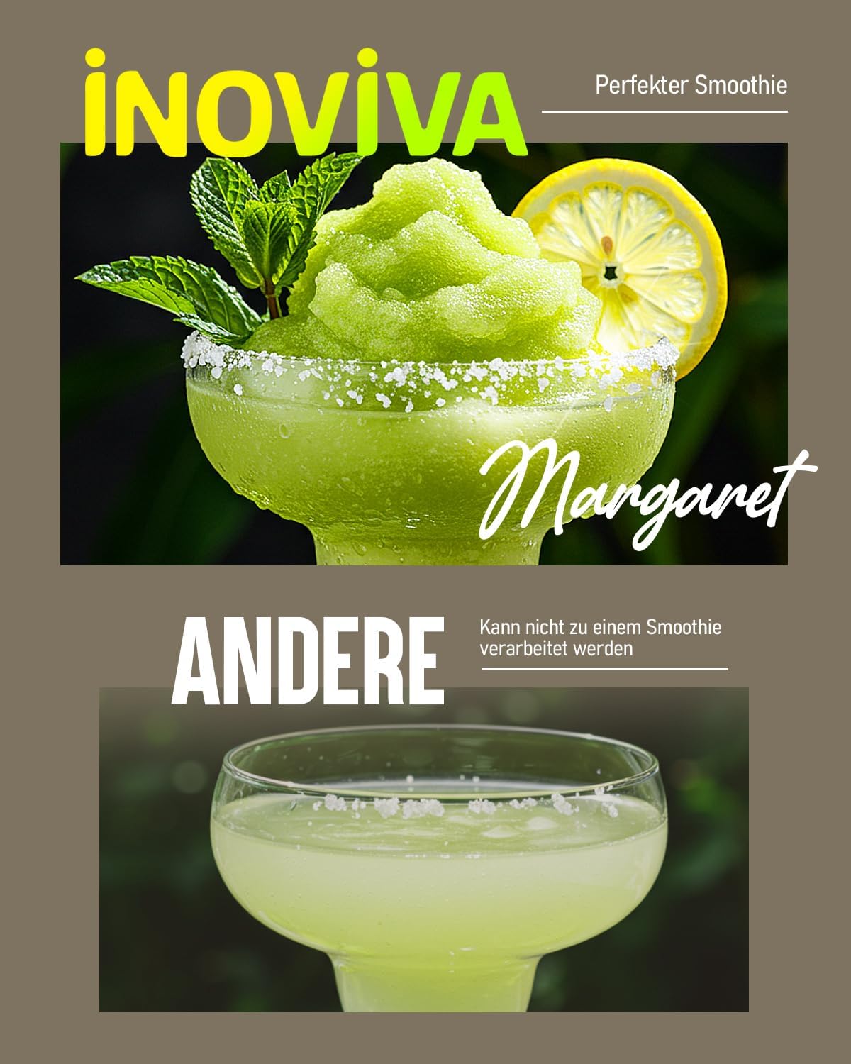 Slush Maschine für Slushies Milchshakes Frappés und gefrorene Cocktails S2.2 2,6L Automatisch mit Selbstreinigung und 5 Modi Grau
