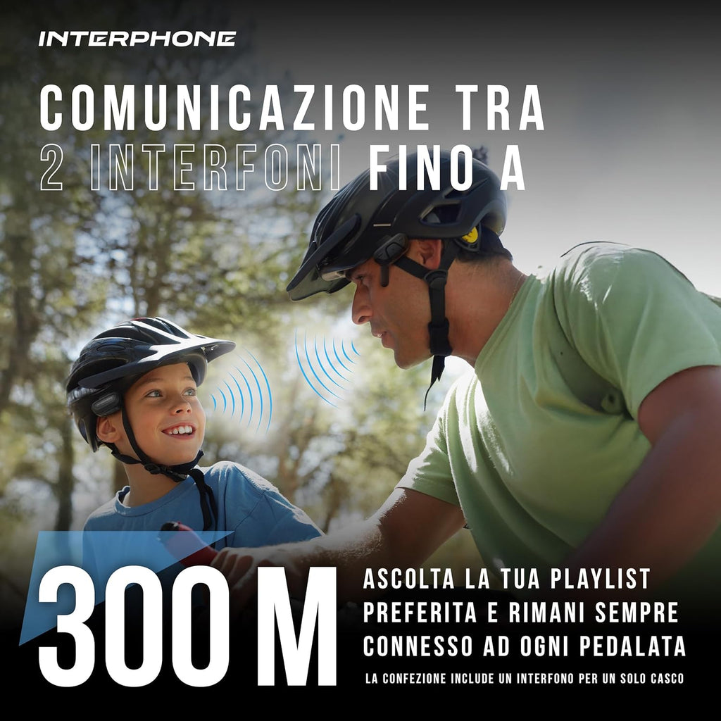 Fahrrad Bluetooth Gegensprechanlage INTERPHOAERIALTP für 2 Fahrer bis 300 m Kommunikation GPS Musik Anrufe wasserdicht Open Ear