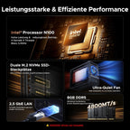NAS Netzwerkspeicher 2-Bay DXP2800 Intel N100 8GB DDR5 2.5GbE 2x M.2 NVMe HDMI 4K ohne Festplatten